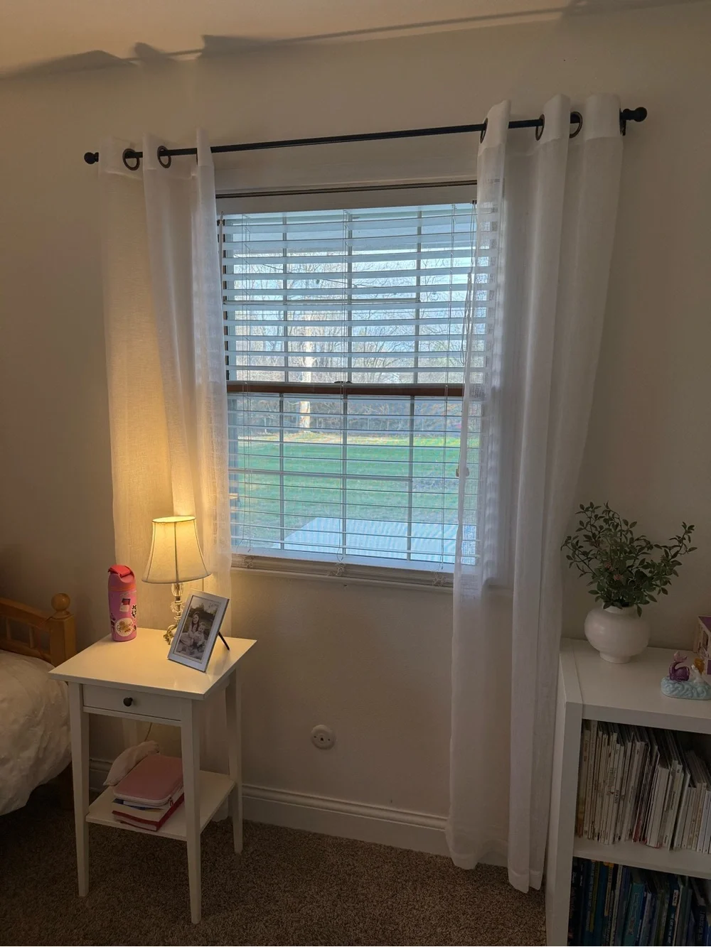 Set of 4 Sheer White Grommet Window Curtains